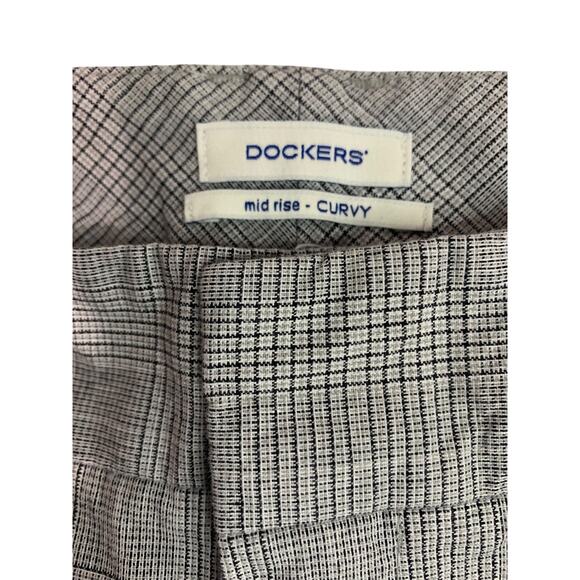 Size 16 Dockers Womens Plaid Gray Pants Mid Rise Curvy Metro Capri - Picture 7 of 8